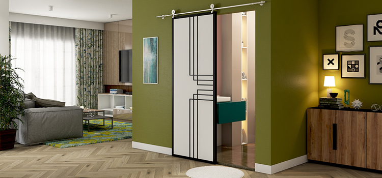 sliding bathroom door installation in Crescent City